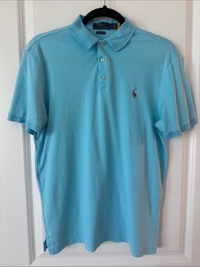 Ralph Lauren Men’s Sky Blue Polo Shirt with Embroidered Pony